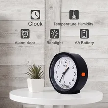 FJ5132 современный дизайн цифровой будильник Температура Влажность домашний Декор Гостиная Офис время светодиодный светильник настольные часы