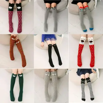 

Winter Warm Newborn Baby Toddlers Girls Cute Cartoon Cat Knee High Socks Tights Leg Warmer 2019