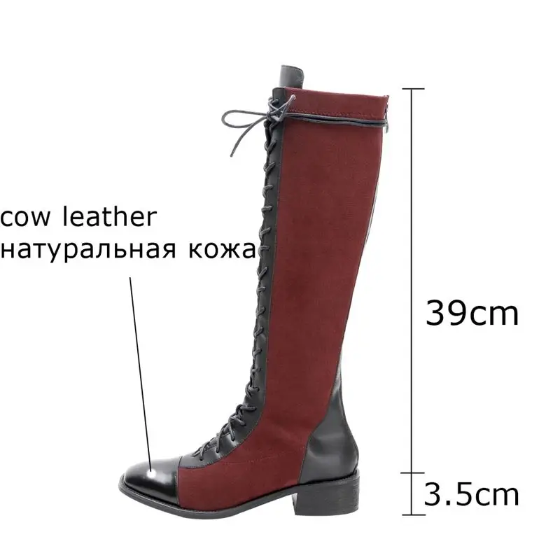 ALLBITEFO/Модные Цветные сапоги из натуральной кожи; зимние женские сапоги для отдыха; пикантные высокие сапоги для девочек