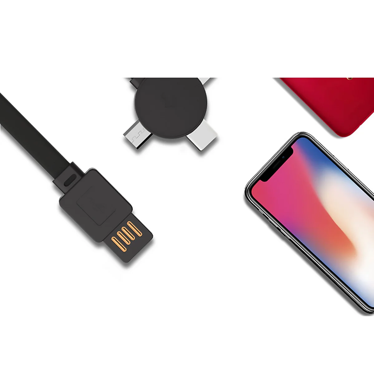 1 м 3 в 1 USB зарядный кабель для iPhone& Micro USB& USB C кабель выдвижной портативный зарядный кабель для Iphone X 8 samsung S9