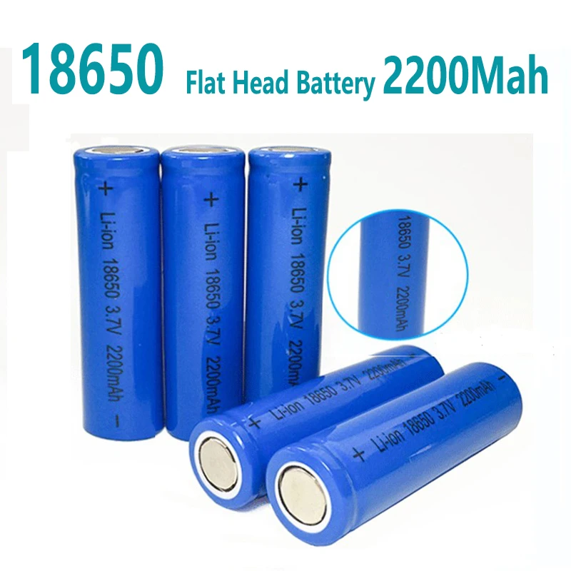 2 шт. литий ионные аккумуляторные батарейки 18650 3 7 в 2200 мАч|rechargeable battery|18650 rechargeable