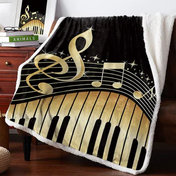 

Piano Keys Note Music Yellow Gradient Throw Blankets Personalized Blankets Bedclothes