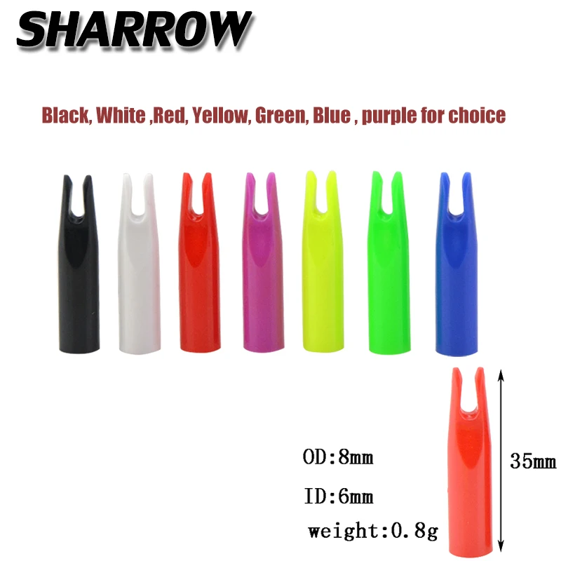 

100pc Archery Arrow Nock Wood Arrow Tails Plastic Arrow Nock For OD8mm ID6mm Hunting Shooting Bow And Arrow Accessory