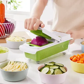 

Vegetable Cutter Multifunctional Mandoline Slicer Fruit Potato Peeler Carrot Grater Kitchen Accessories Basket Vegetable Slicer