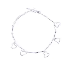 Хит, 1 шт., цепочка на ногу в форме сердца, модное ювелирное изделие для женщин и девушек, серебряный браслет на ногу