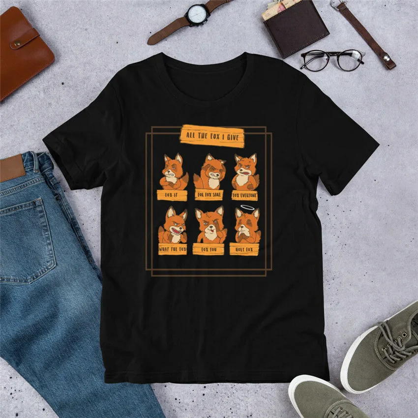 Футболка с надписью All The Fox I Give забавная футболка унисекс короткими рукавами и No