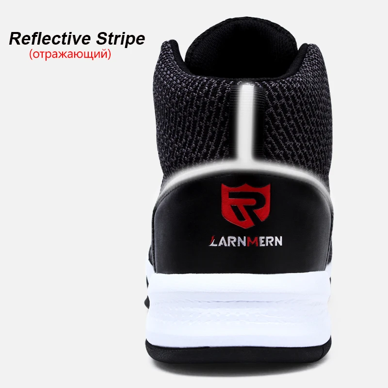 LARNMERN Mens Steel Toe Safety Work Shoes For Men Breathable Lightweight Anti-smashing Non-slip Reflective Protective Boots