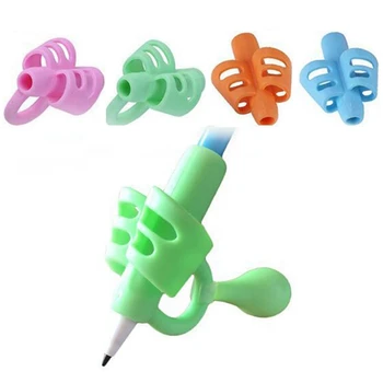 

4pcs Children Writing Pencil Pen Holder Kids Learning Practise Silicone Pen Aid Grip Posture Correction Device for Students