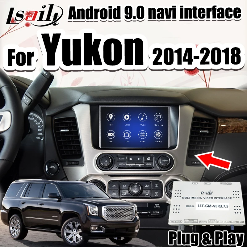 Lsailt Android GPS навигация для Yukon 2014 2018 GMC Intellink видео интерфейс с Carplay YouTube Escalade|GPS
