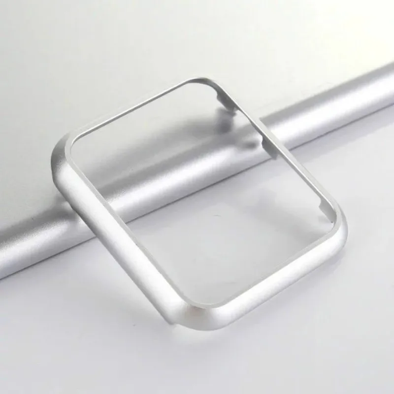 SILVER Чехол для Apple Watch 40 мм, 44 мм, серия 4, 5, алюминиевая рама, металлический сплав, Защитный протектор, бампер для iWatch 38 мм, 42 мм - Цвет: SILVER