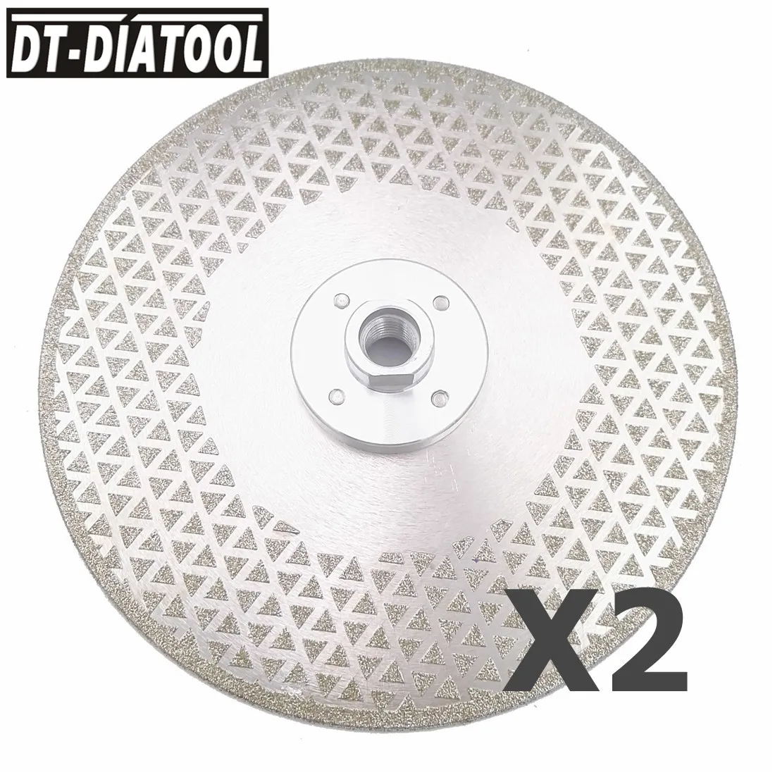 DT-DIATOOL 2 шт. M14 фланец диаметром " /180 мм гальванические алмазные режущие и шлифовальные диски двойные шлифовальные стороны для мрамора гранита