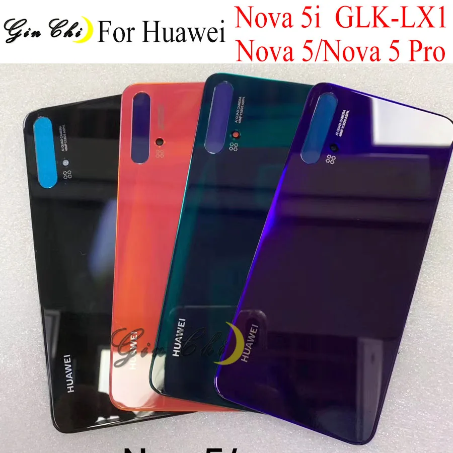 Для huawei Nova 5i Крышка батарейного отсека задняя дверь чехол с клеем для huawei Noav 5 Pro задняя крышка GLK-LX1 GLK-LX3