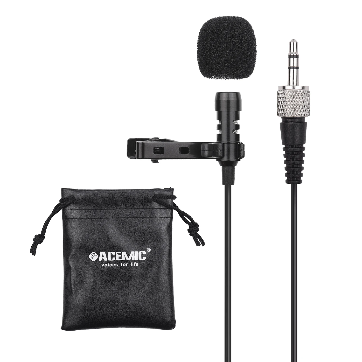 ACEMIC M21 клип-на конденсаторный петличный микрофон Микрофон фотография 3,5 мм разъем TRS 1 м кабель с сумкой для sony D11 D12