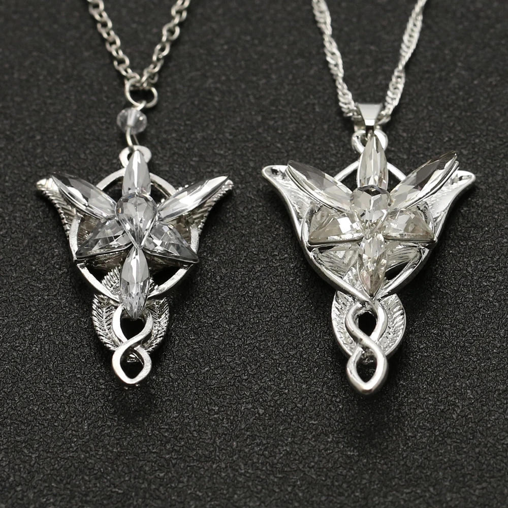 Arwen Evenstar ожерелье Elfstone Elessar Aragorn Galadriel принцесса эльфов серебро кубический цирконий каменные подвесные украшения