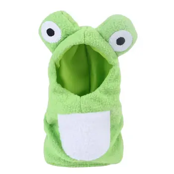 

New Funny Frog Shaped Birds Clothes Parrots Costume Cosplay Winter Warm Hat Hooded Pet Accessories for Parakeet Cockatiel