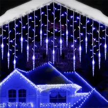 LED String Lights Christmas Lights 220V LED Icicle Garland Curtain Droop 0.3-0.5m Garden Street Outdoor Decorative Fairy Wedding
