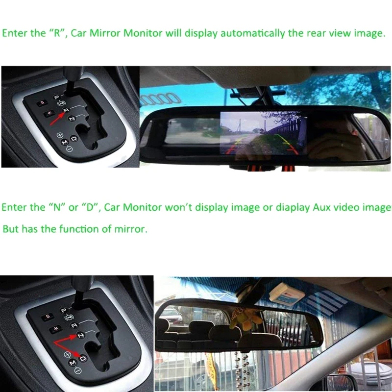 4,3 дюймов автомобиля Tft Lcd Зеркало монитор беспроводной Обратный автомобиль заднего вида резервная камера комплект(черный