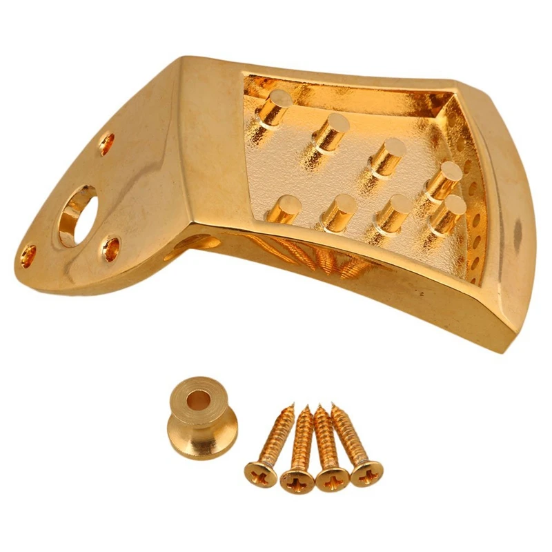 

75 X 45 X 9 mm Gold Triangle Mandolin Tailpiece Parts for 8 String Mandolin Guitar with Screws