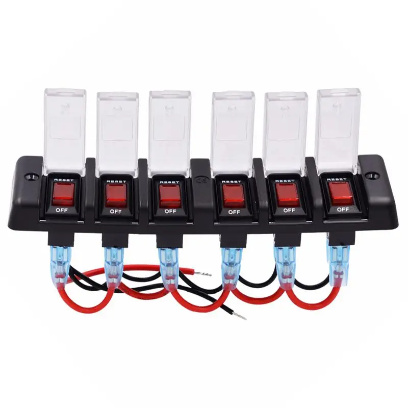 6 Gang Boat Rocker Switch Panel Cigarette Lighter Socket Car LED Marine | Автомобили и мотоциклы