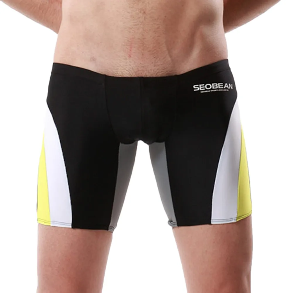 

Delicate Casual Mens Swimwear Long Beach Surfing Sports Spliced Swim Boxer Trunks Board Shorts Comfortable Breathable Swimsuit