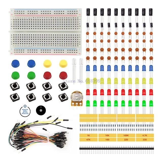 

A2-- KS Starter Kit for Arduino Resistor /LED / Capacitor / Jumper Wires / Breadboard resistor Kits