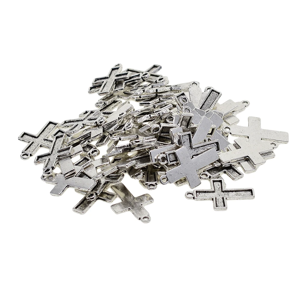 50Pcs 30x19mm Tibetan silver color Pendant Setting Cabochon Cameo Base Tray Bezel Blanks Fit Cross Cabochons Jewelry Making Charms