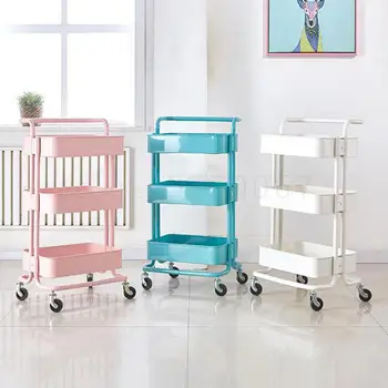 

Trolley kitchen rack with wheel mobile floor storage shelf multi-layer bathroom baby storage rack