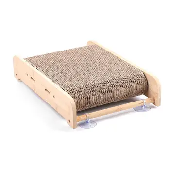 

Cat Scratch Board Pad 2 in 1 Corrugated Paper Durable Cat Scratcher Toy Grinding Nails Lounge Bed Mat with Suction Cup Cat Toys