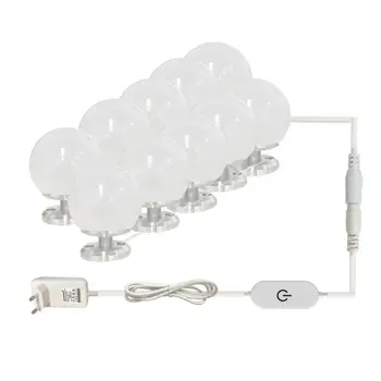 

10 LED Lamps EU Plug Brightness Adjustable Vanity Mirror Light Bulbs String