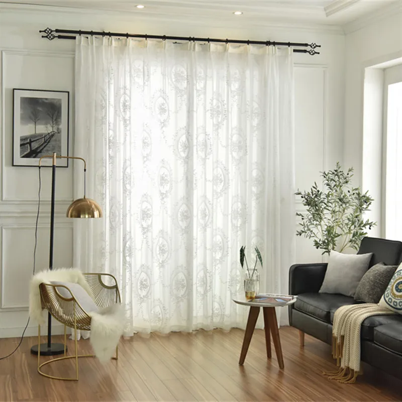Европейский белый кружевной тюль занавеска для гостиной спальни оконная занавеска s sheers serape домашний декор