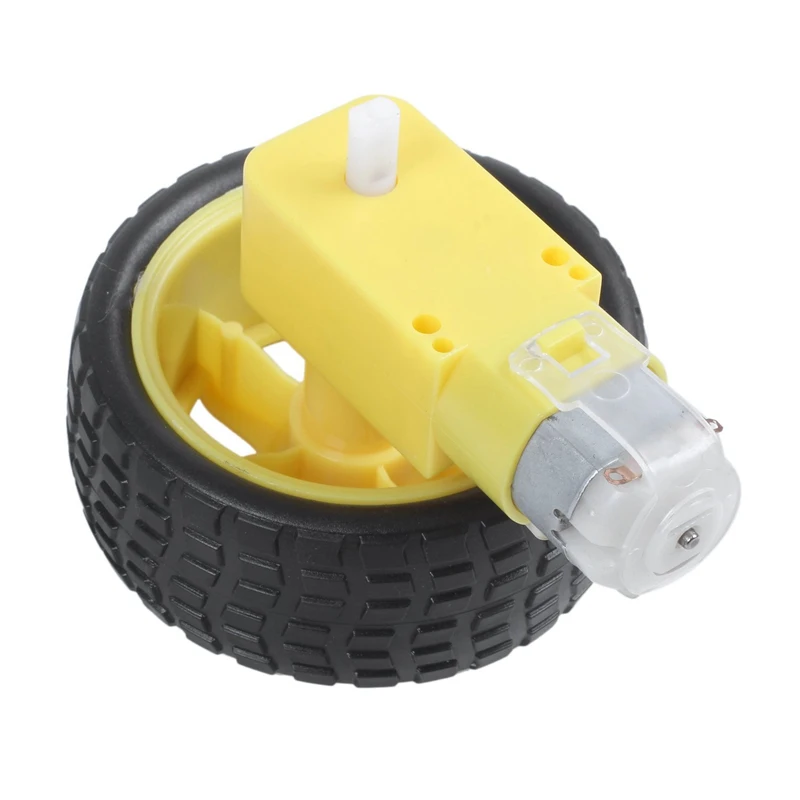 4 шт. для Arduino умный автомобиль робот пластиковые колеса шины с DC 3-6V мотор-редуктор