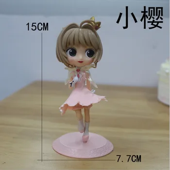 

15CM Mini Anime Cardcaptor Sakura Clow Card cosplay prop Doll KINOMOTO SAKURA captor Sakura Model toys Cake decoration Gift