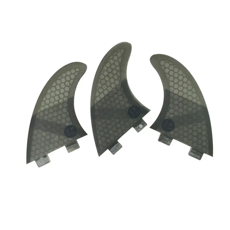 Fiberglass Honeycomb Fibre Fin Surfboard Fins, Double Tabs, UK2.1, 2 Colors, Tri Set