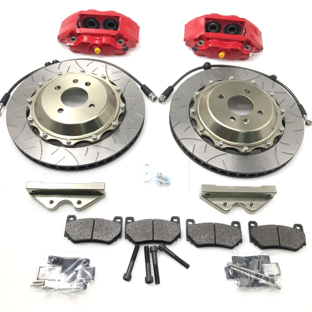 Черные Штангенциркули Jekit 7600 уличные колодки PCD 4x100 285*24 мм шлицевые роторы черный