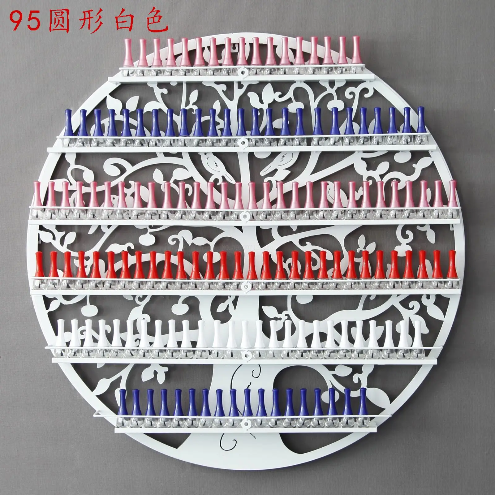 80/95cm Iron Nail Polish Shelf Manicure Special Cosmetics Boutique Store Shelves Round Gel Nail Polish Display Wall Rack
