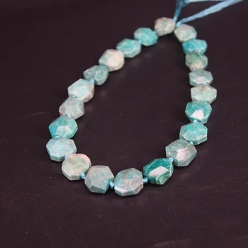 

15.5"strand Natural Peru Amazonite Stone Faceted Nugget Loose Beads,Cut Gems Slab Pendants Necklace Bracelets Jewelry Making