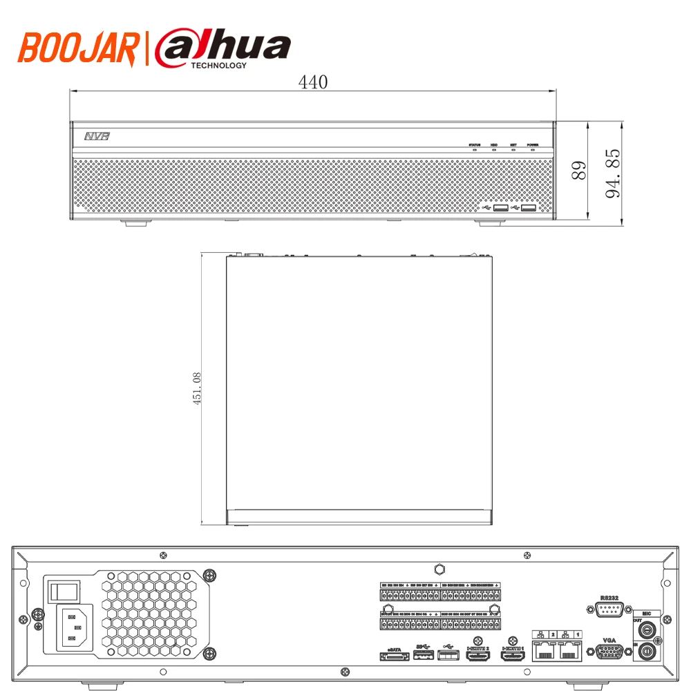 Dahua оригинальный ультра NVR NVR608 32 4KS2 CH H.265 Макс 384 Мбит/с 12MP разрешение мульти экран