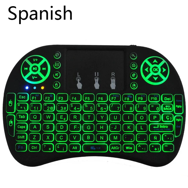 Russian-i8-rainbow-backlit-7-color-English-Russian-Spanish-2-4GHz-Wireless-Keyboard-i8B-Air-Mouse