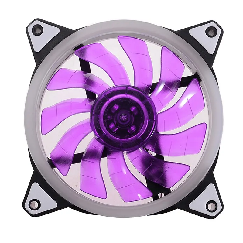 For PC Computer Chassis Radiating 1PC Cooling Fan Colorful LED Silent Cooler 120x120x25mm DC 12V 6 Colors Mayitr