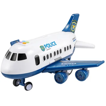 

Children'S Toy Aircraft Boy Baby Oversized Music Track Inertia Toy Car Plane Passenger Model Large Storage Space