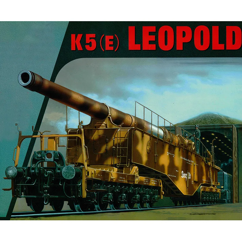 

90cm World War II German Army K5 Train Gun Leopold DIY 3D Paper Card Model Building Sets Construction Toys Military Model