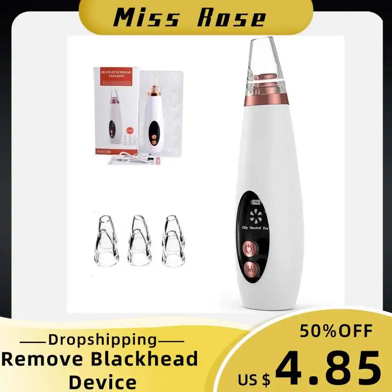 

Blackhead Extractor USB Rechargeable Pore Cleaner Acne Remover Electric Facial Beauty Device with 6 Interchangeable Heads
