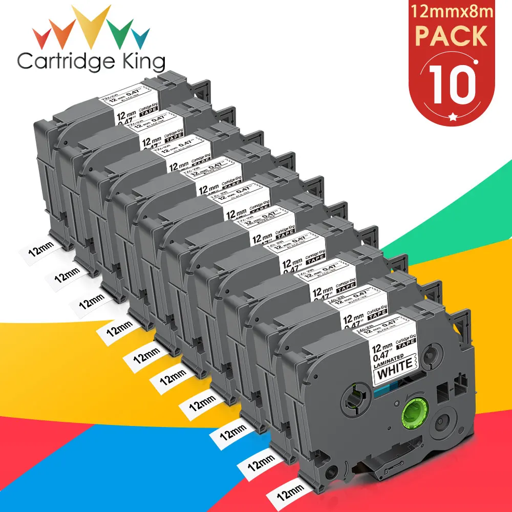 10PK 12 мм TZe-белая лента TZ 231 TZ231 TZ221 211 черно-белая стандартная Совместимость с Brother