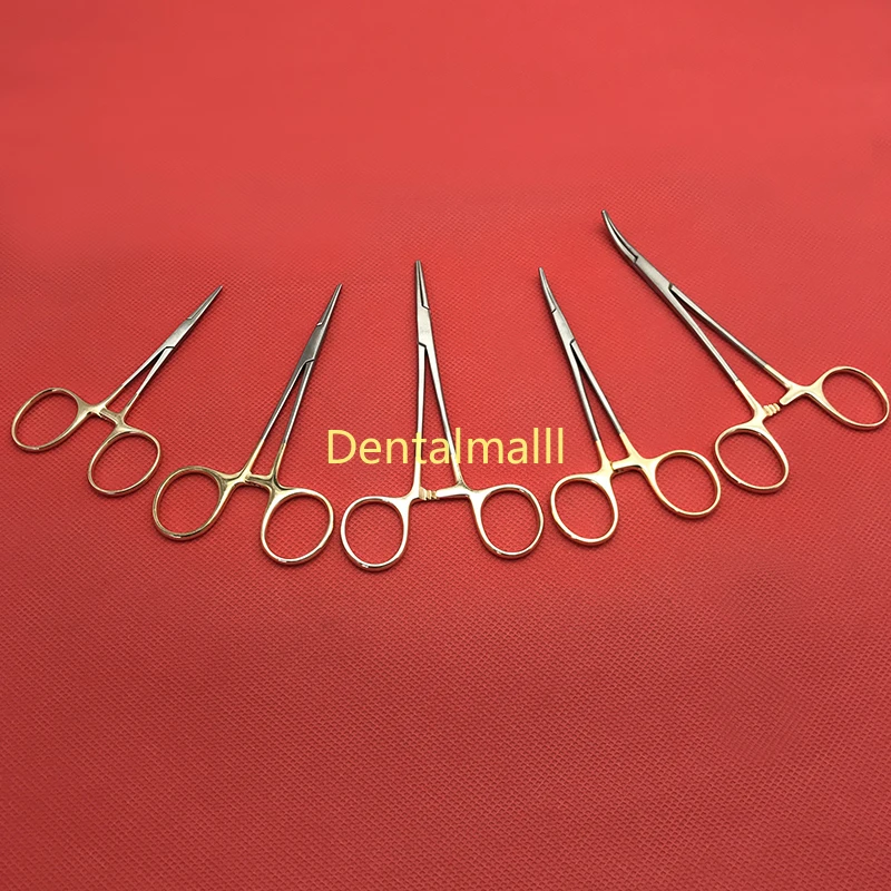 

Stainless steel Hemostatic forceps Surgical instrument hemostat Gold handle