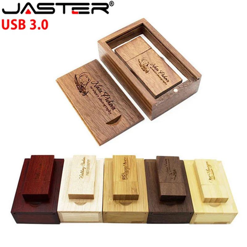JASTER USB 3,0 более 10 шт бесплатный логотип usb+ деревянная коробка usb флэш-накопитель 4 ГБ 8 ГБ 16 ГБ 32 ГБ 64 ГБ Свадьба сфотографировать в честь подарка