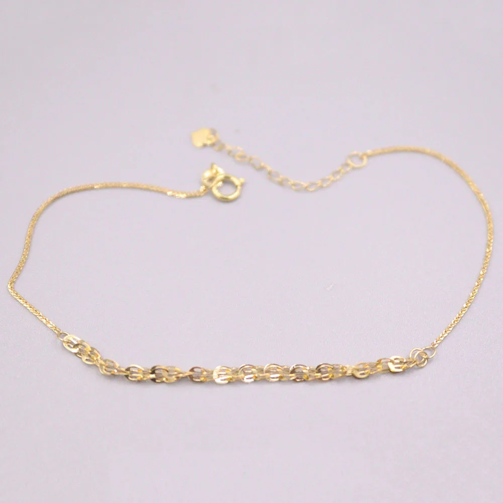 

New Fine Pure 18Kt Au 750 Yellow Gold Phoenix Tail Wheat Link Bracelet For Women Best Gift 7.67inch