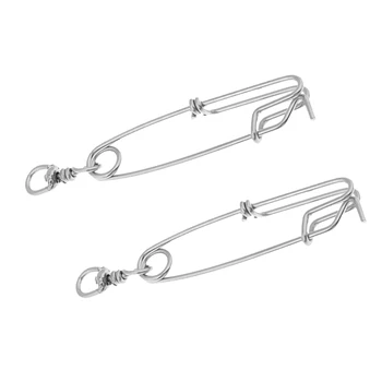 

2 Pieces Stainless Steel Long Line Clips Branch Hangers Fishing Accessories