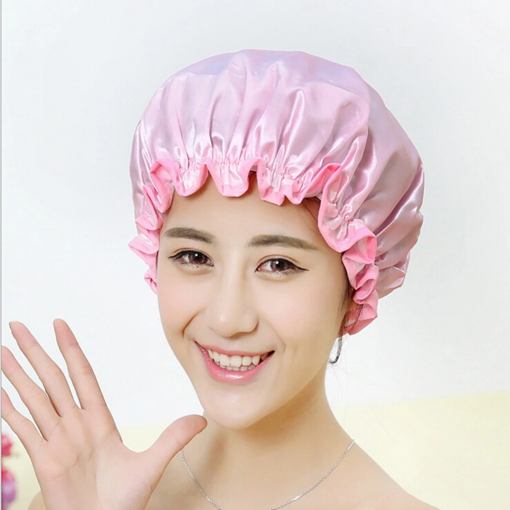 Lovely Thick Women Waterproof Shower Cap Printing Elastic Shower Caps for Ladies Girl Hat Hair Bath Spa Salon Shower Caps