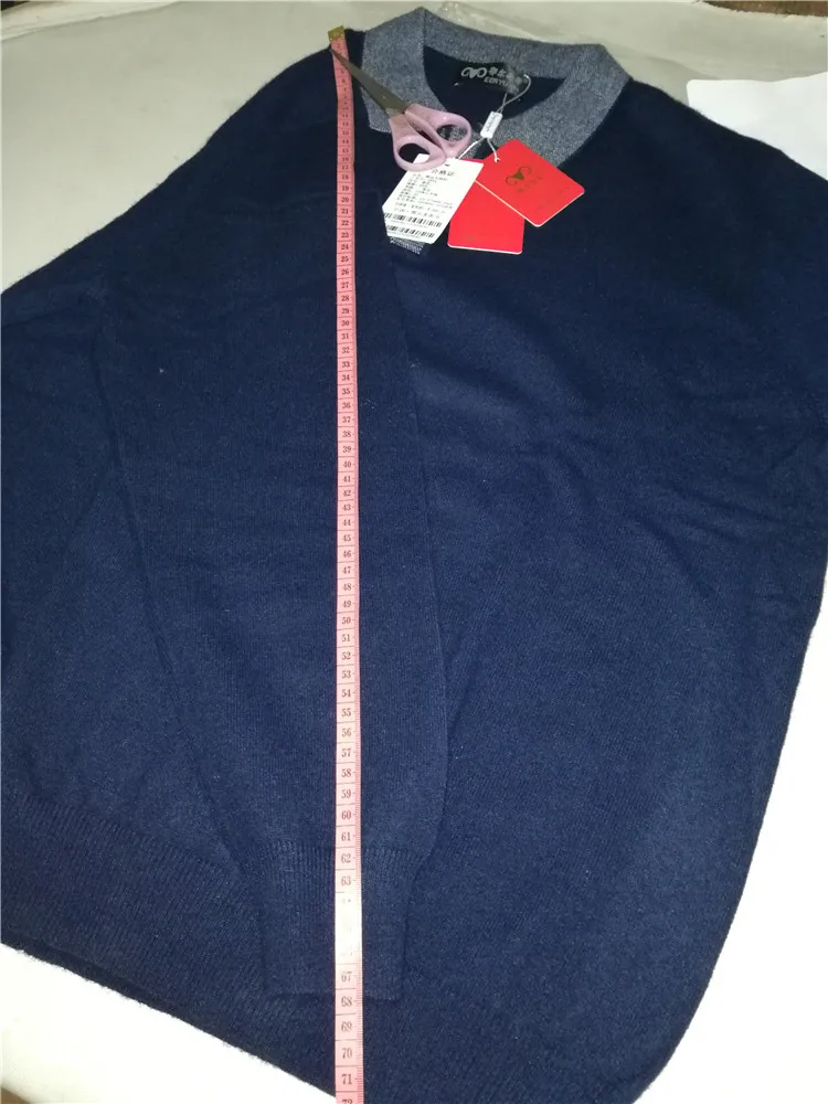 Супер Большие размеры 100% козья кашемир Мужская Бутик пуловер свитер поло воротник сплошной цвет S/105-3xl/130