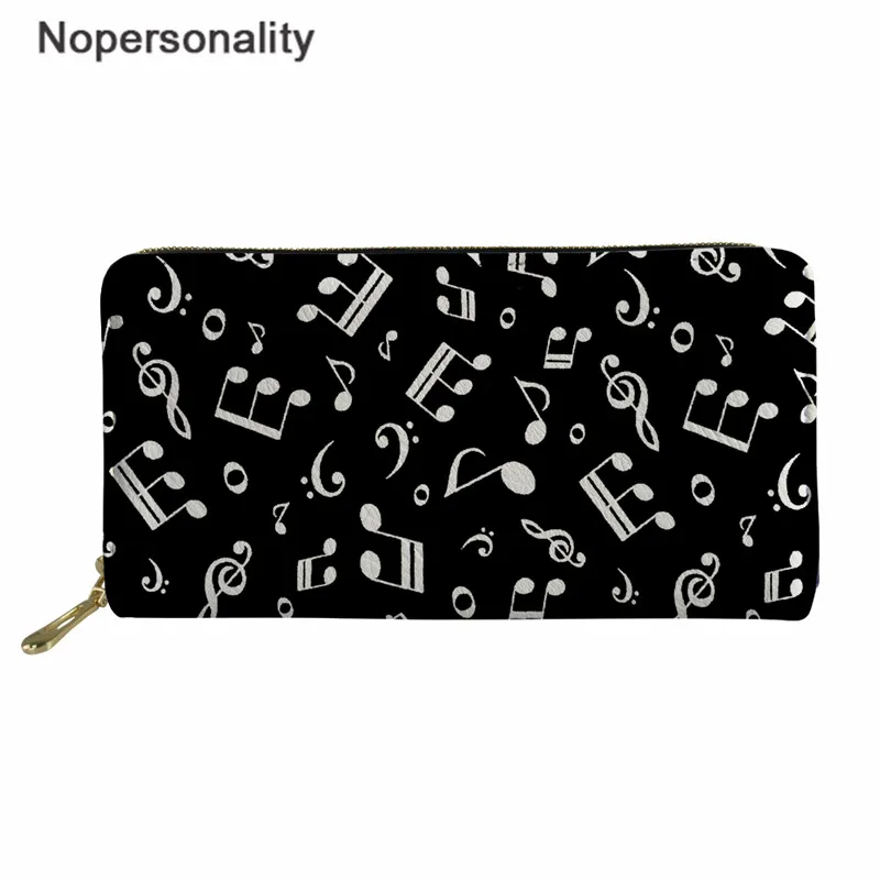 Сумка-клатч Nopersonality для женщин, кошелек, цветные музыкальные нотки, Длинные кошельки из кожи, Женский кошелек на молнии, женский кошелек